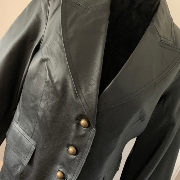 Black Nappa Leather Jacket, NWT, Size Medium - Picture 2 of 8